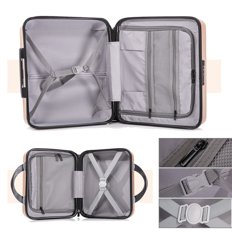 2 Piece Travel Luggage Set Hard shell Suitcase with Spinner Wheels
