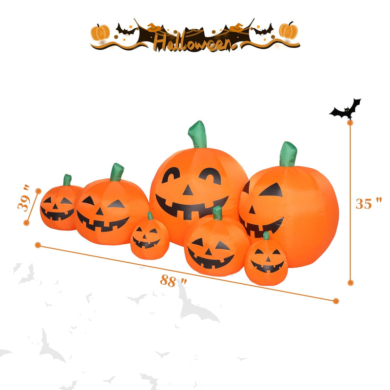 7ft Classic 7pcs LED String Lights Pumpkin Inflatable Halloween Decoration