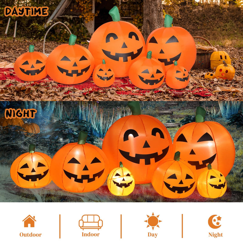 7ft Classic 7pcs LED String Lights Pumpkin Inflatable Halloween Decoration