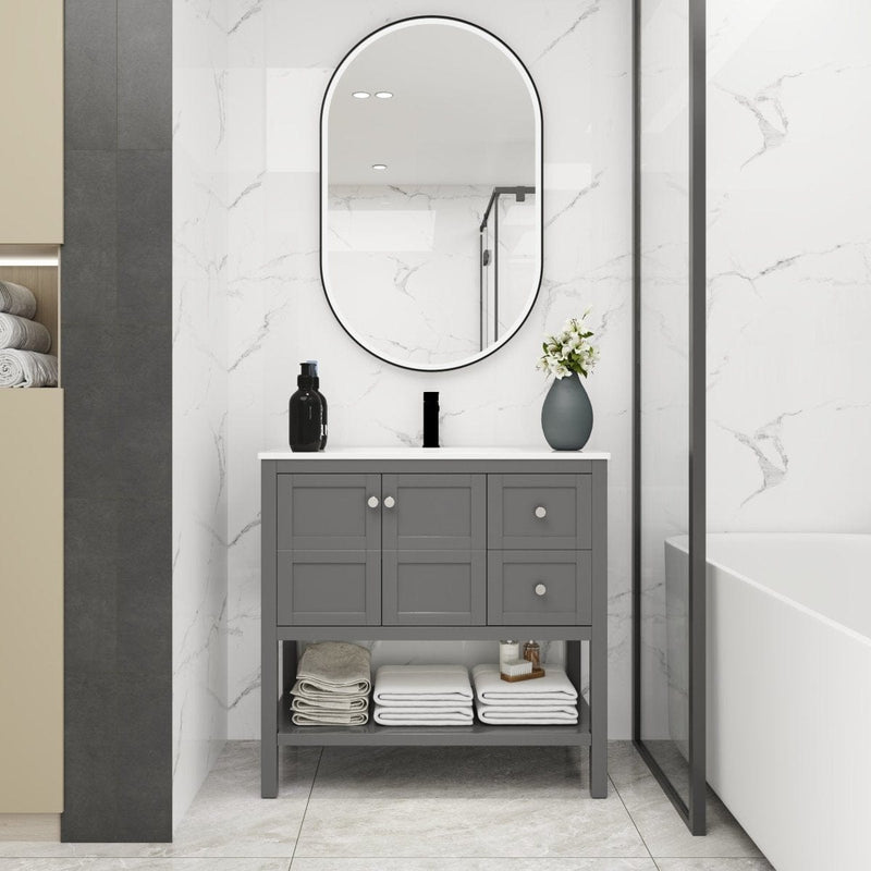 Bathroom Vanity With Soft Close Drawers and Gel Basin