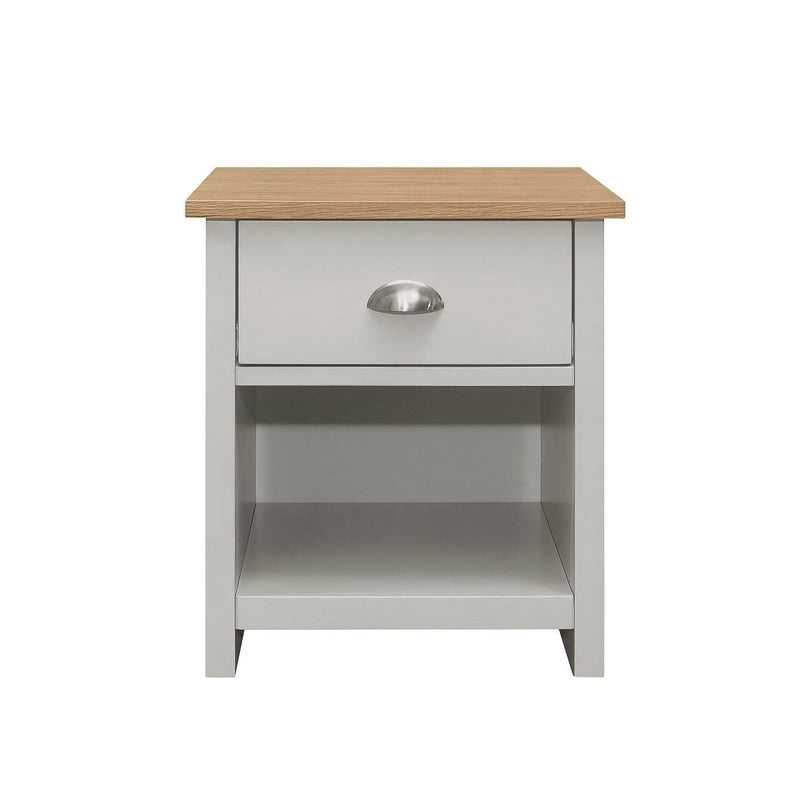 Country Gray Solid One Drawer Nightstand