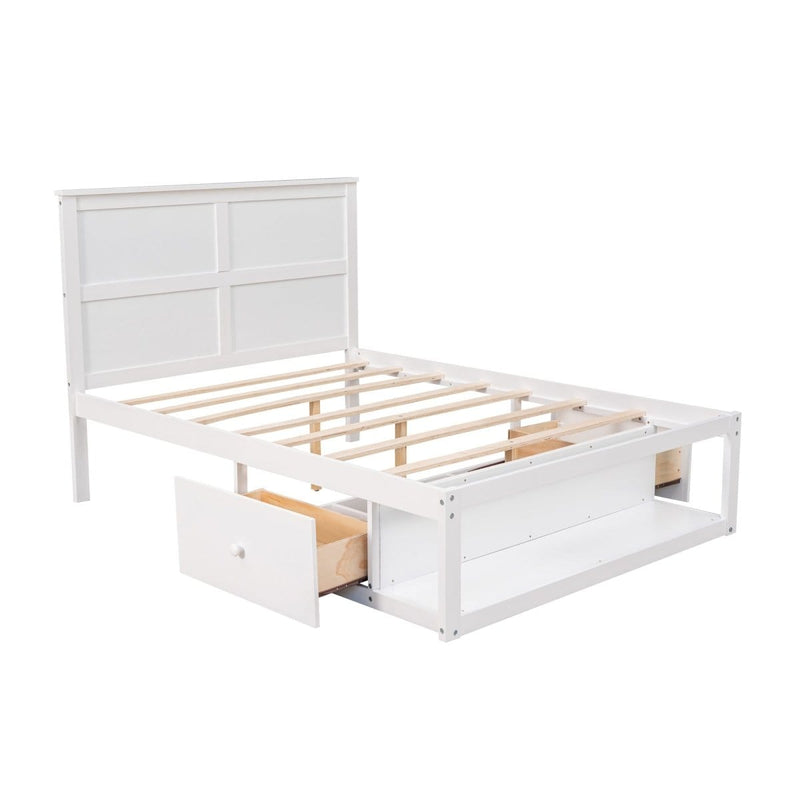 Full Size Platform Bed with Drawer