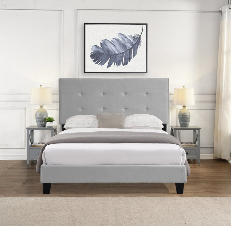 Full Size Upholstered Platform Bed Frame with pull point Tufted Headboard