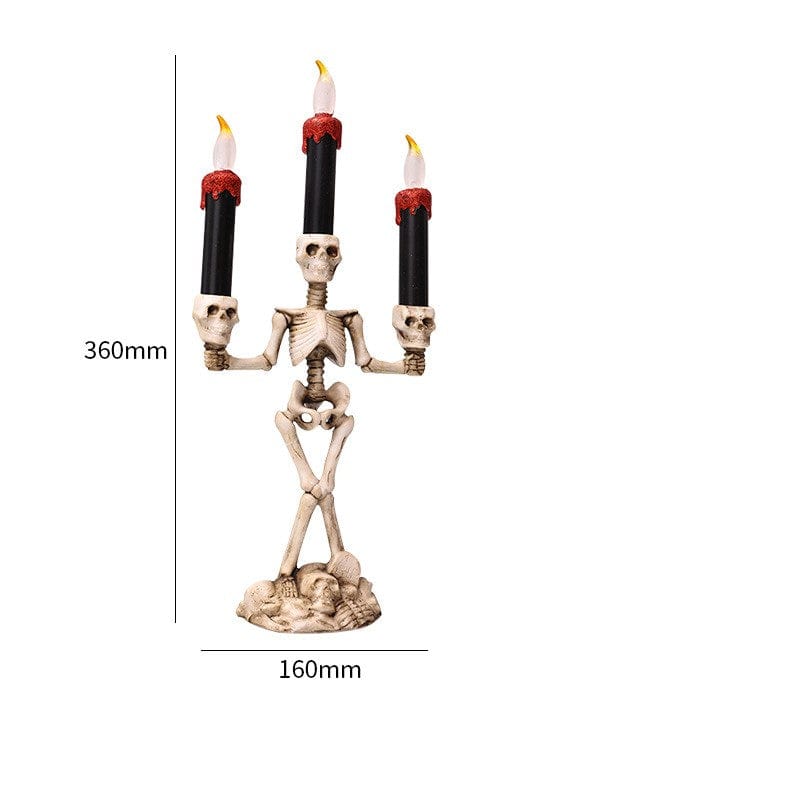 Halloween Three candles skeletons decoration