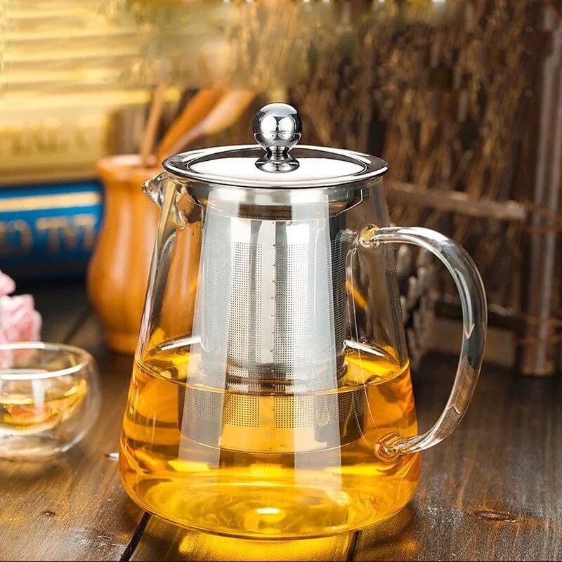 Flower Teapot Stainless Steel Filter Tea Set