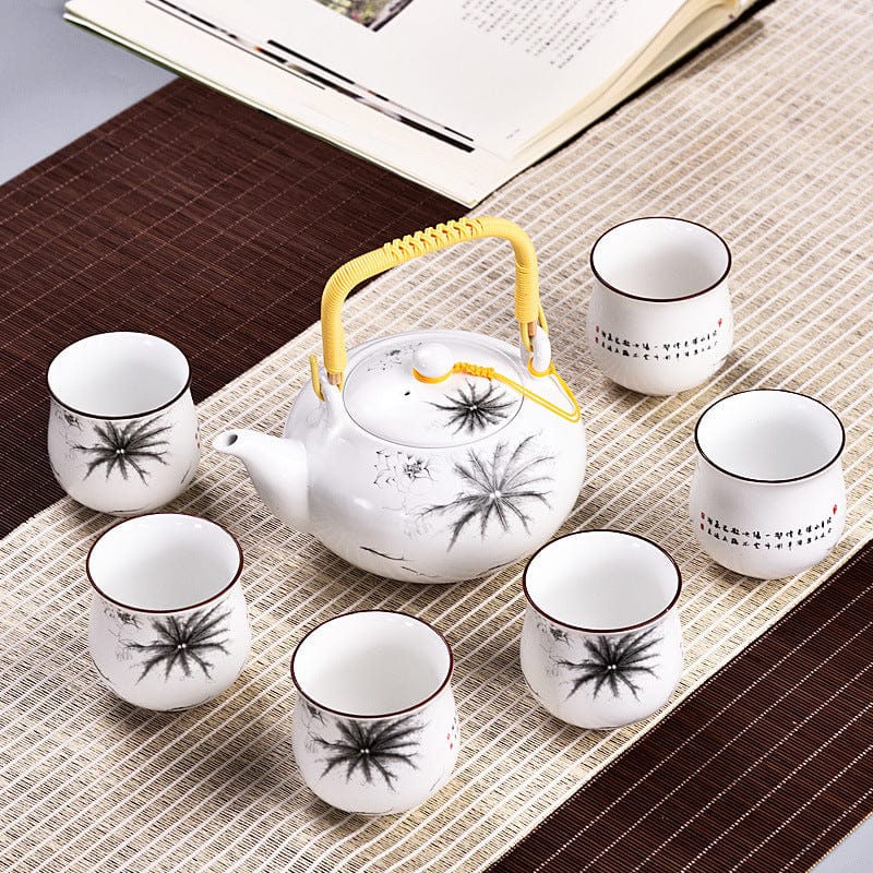 A Japanese style Kung Fu tea set teapot ceramic cover bowl cup porcelain home decoration ceremony gaiwan kettle teacup teaware