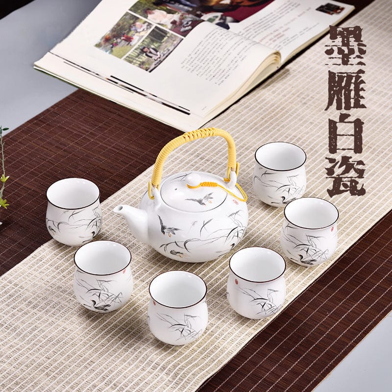 B Japanese style Kung Fu tea set teapot ceramic cover bowl cup porcelain home decoration ceremony gaiwan kettle teacup teaware