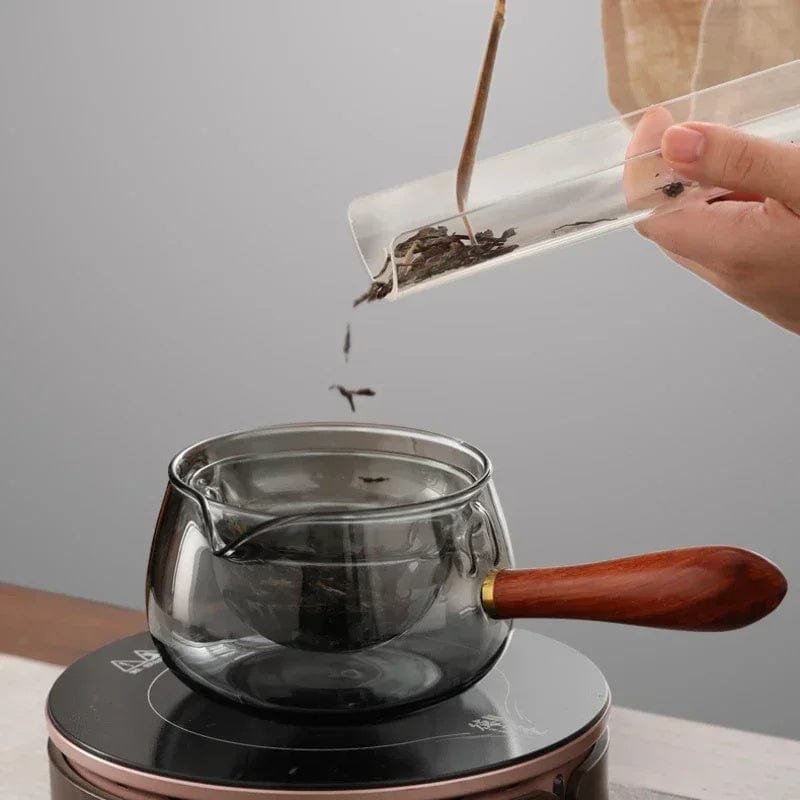 Semi-automatic Rotary Heat-resistant Glass Teapot