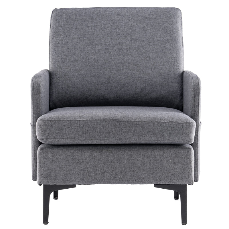 Lounge Chair, Comfy Single Sofa Accent Chair Dark Grey