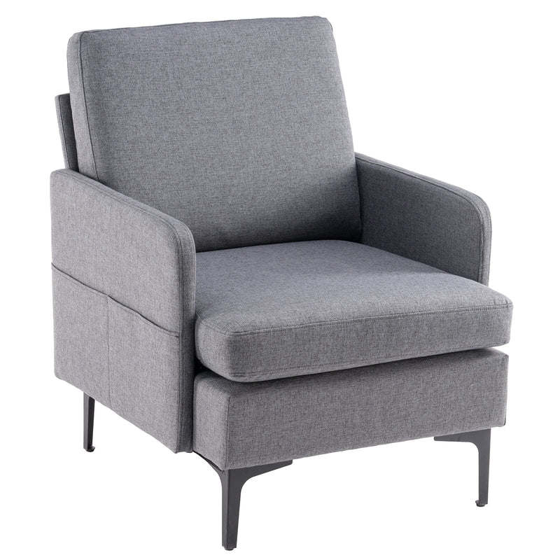 Lounge Chair, Comfy Single Sofa Accent Chair Dark Grey