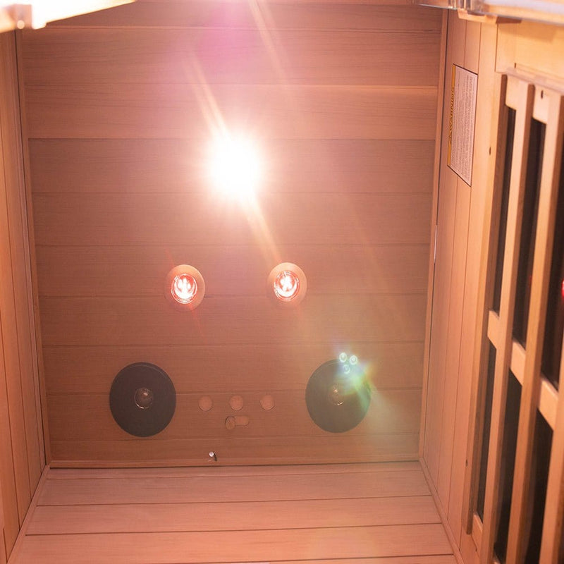 One person red cedar luxury far infrared sauna room