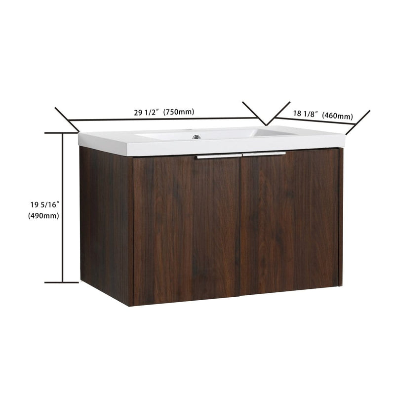 Soft Close Doors Bathroom Vanity With Sink,30 Inch For Small Bathroom
