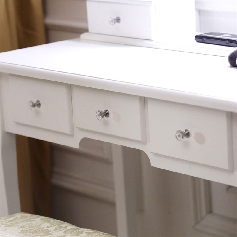 With Light Bulb Single Mirror 5 Drawer Dressing Table
