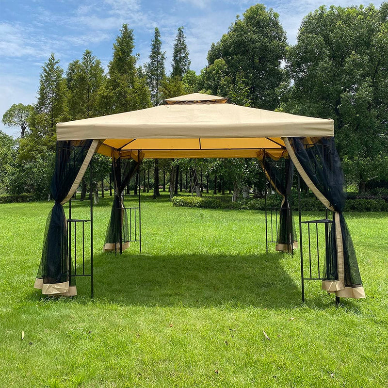 10x10Ft Outdoor Patio Gazebo Canopy Tent Beige