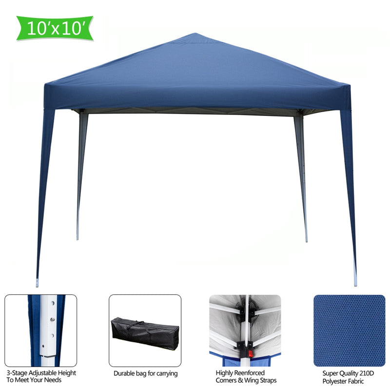116x116" Waterproof Right-Angle Folding Tent Blue