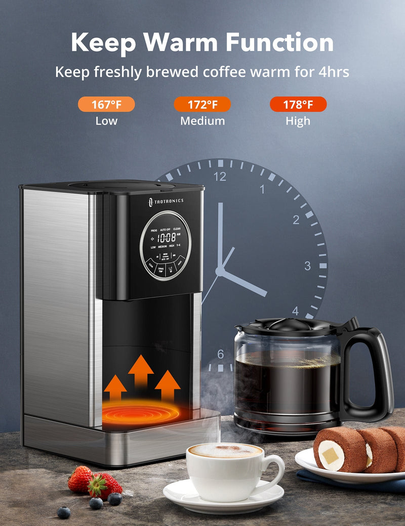 12-Cup Coffee Maker Drip Coffee Machine with Glass Carafe