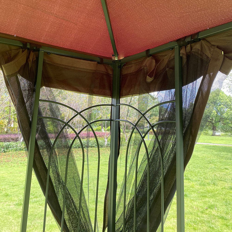 13x10 Outdoor Patio Gazebo Canopy Tent Brown