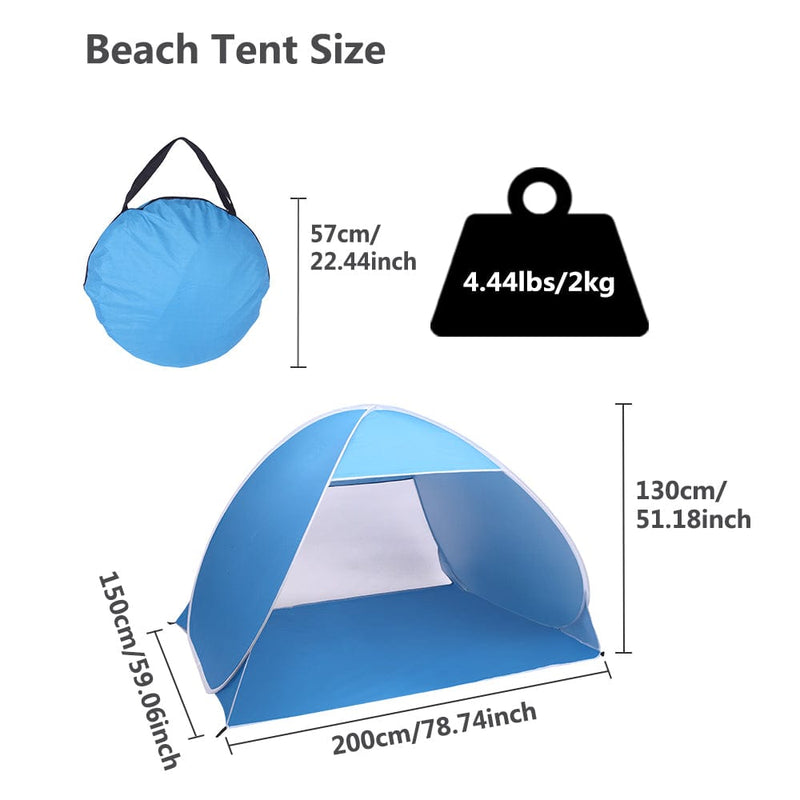 2-3 Person Beach Tent Pop Up Sun Shelter Tent