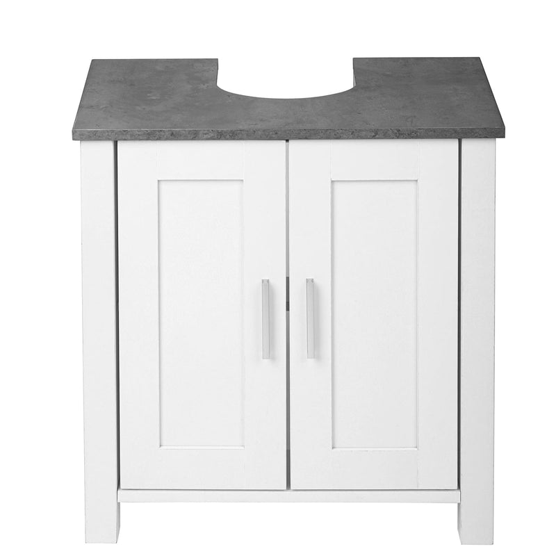 2 Doors Storage Cabinet Under Sink Bathroom Vanity, Wood Pedestal Sink Base Cabinet