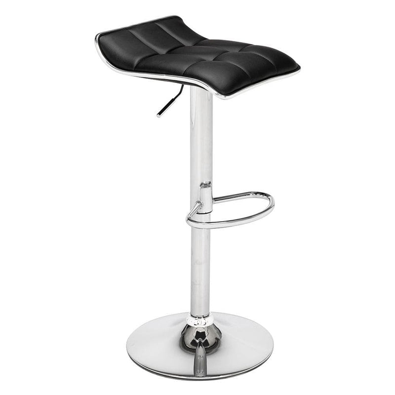2 Soft-Packed Square Board Curved Foot Bar Stools Black