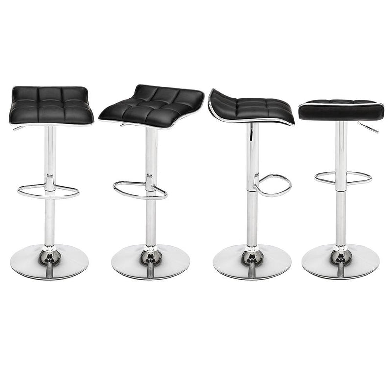 2 Soft-Packed Square Board Curved Foot Bar Stools Black
