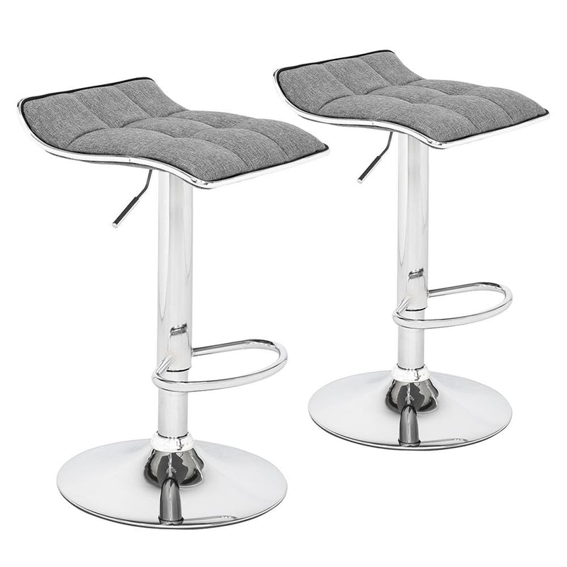 2 Soft-Packed Square Board Curved Foot Bar Stools Dark Gray