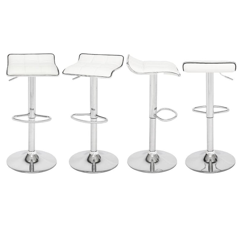 2 Soft-Packed Square Board Curved Foot Bar Stools White