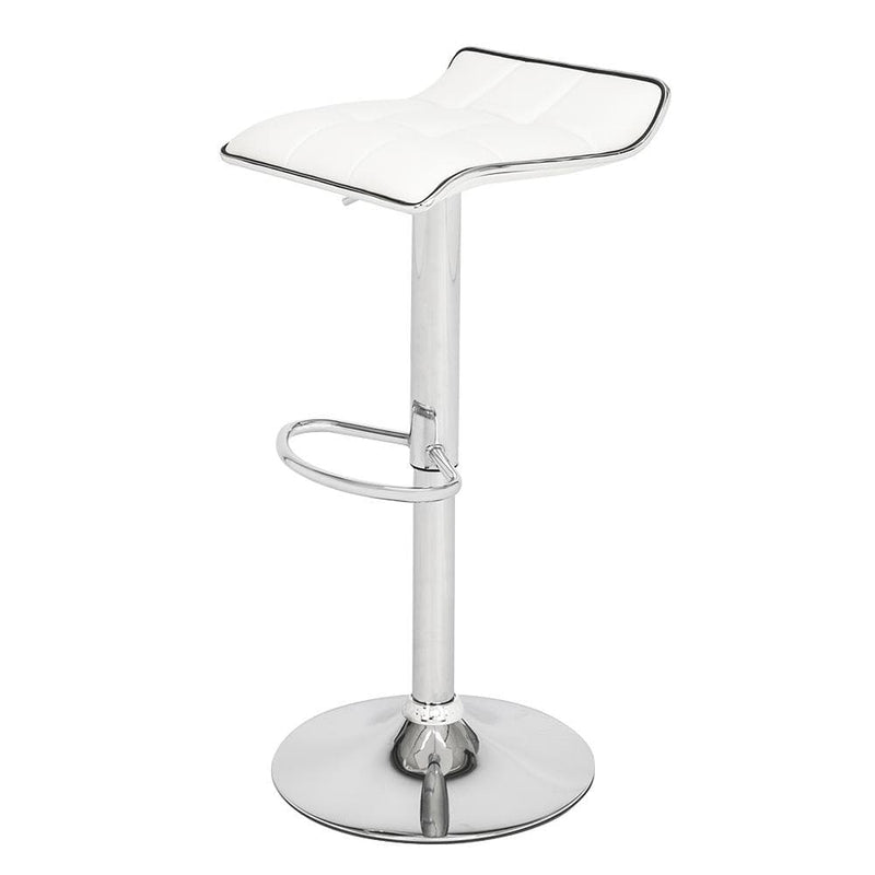 2 Soft-Packed Square Board Curved Foot Bar Stools White