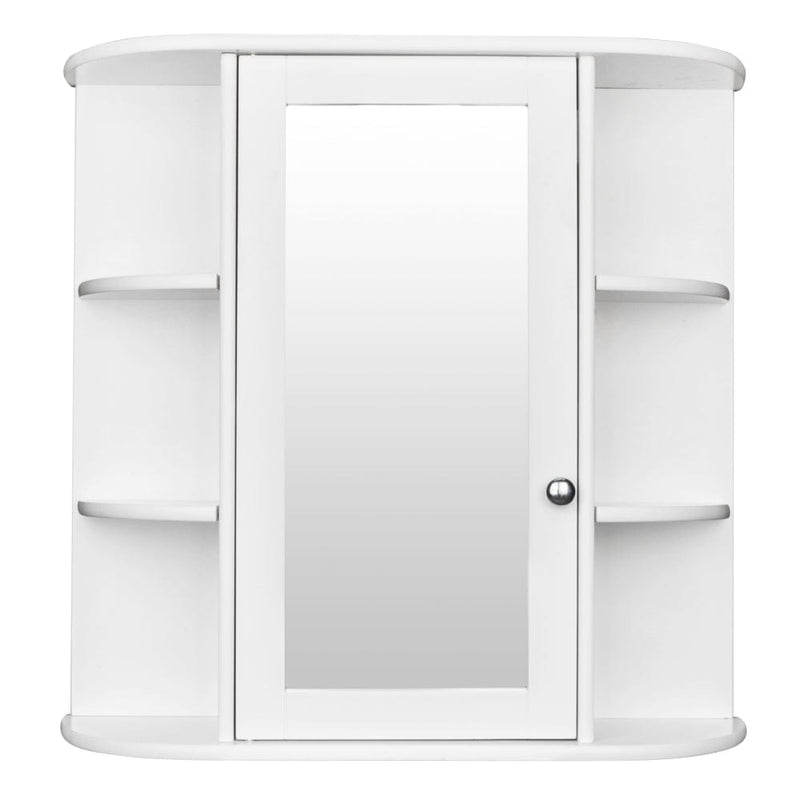 3-tier Single Door Mirror Bathroom Cabinet Wall Mounted