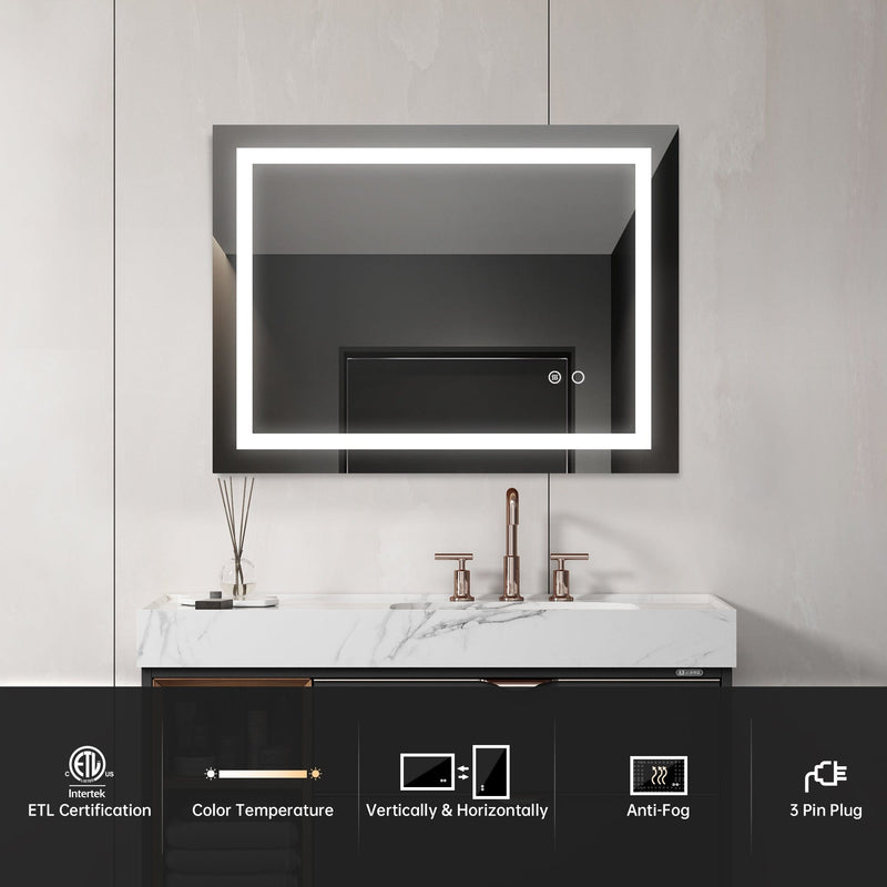 32x24 LED Lighted Bathroom Wall Mounted Mirror