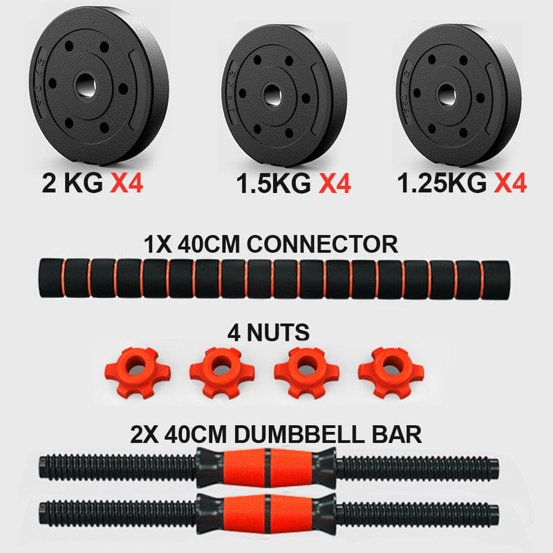 44 LBS Adjustable Dumbbell Sets Barbell Weight Set