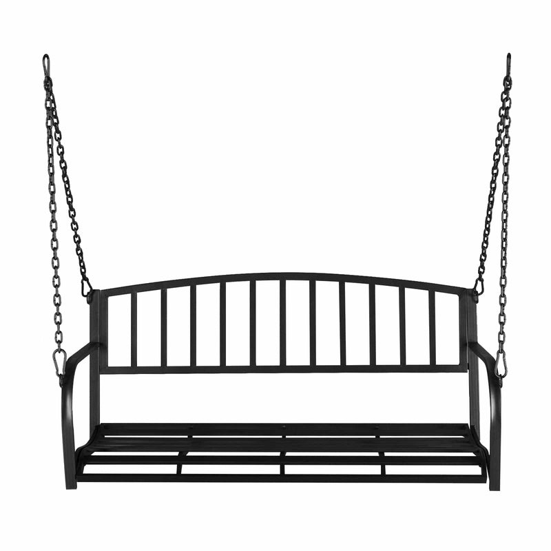 46x18x19" Iron Art with Iron Chain Swing Chair Black