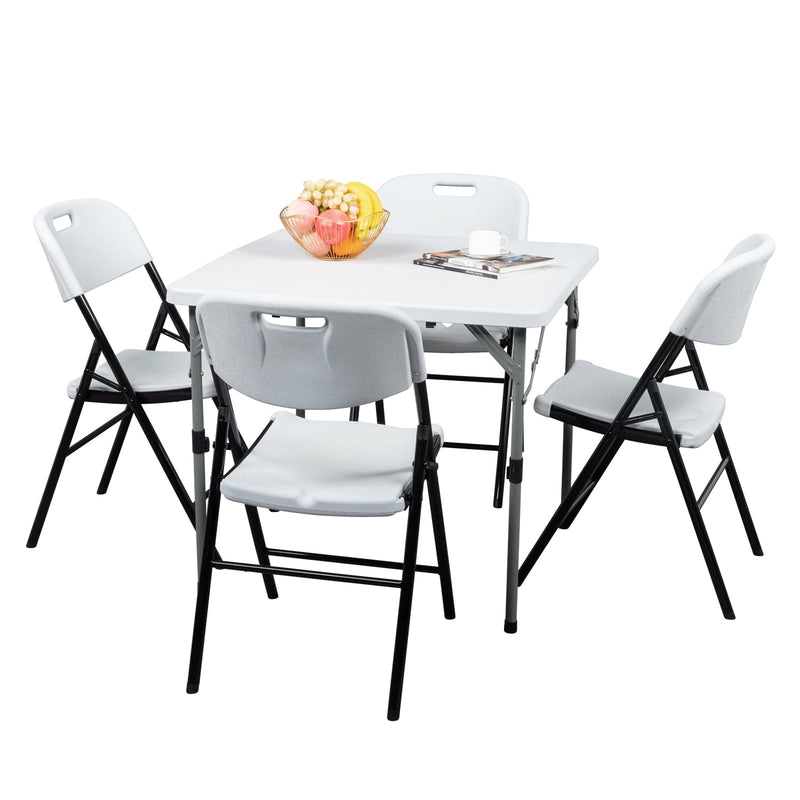 4pcs Garden Plastic Folding Chair White