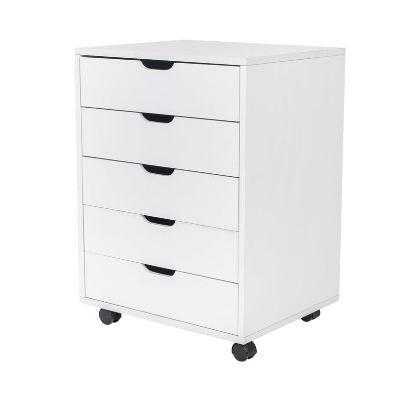 5-Drawer Wood Filing Cabinet White