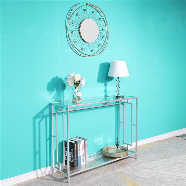 Toughened Glass Panel Console Table - The Prime Mart 