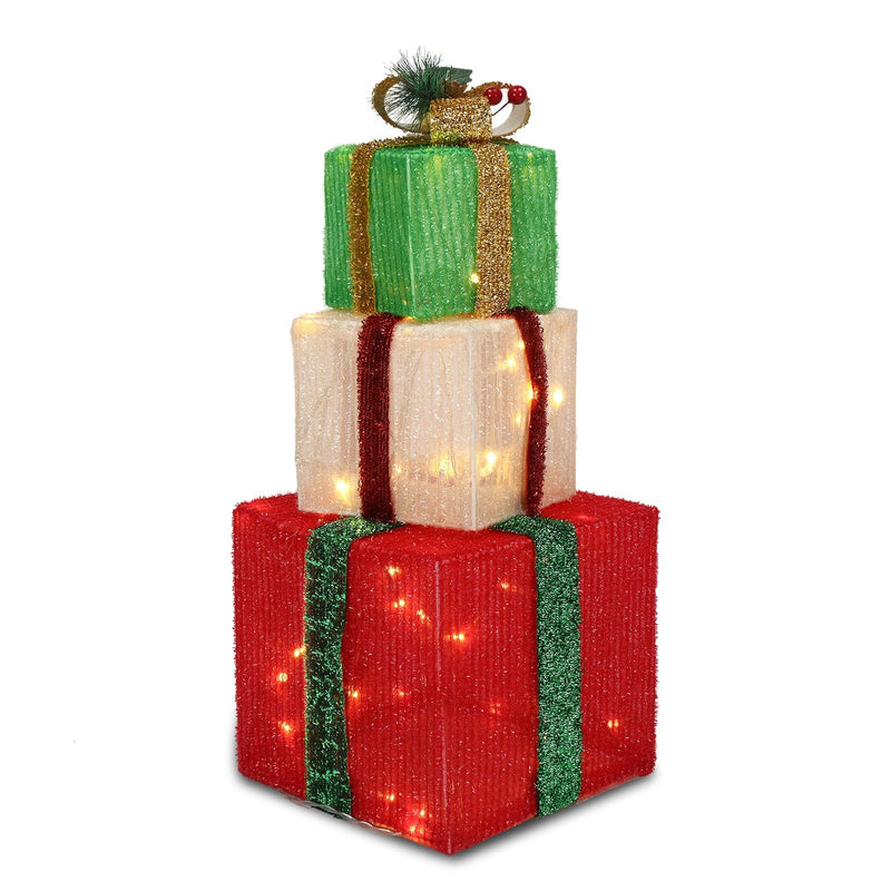 ABS Plastic Frame Christmas Gift Box LED60 Light Warm White Light
