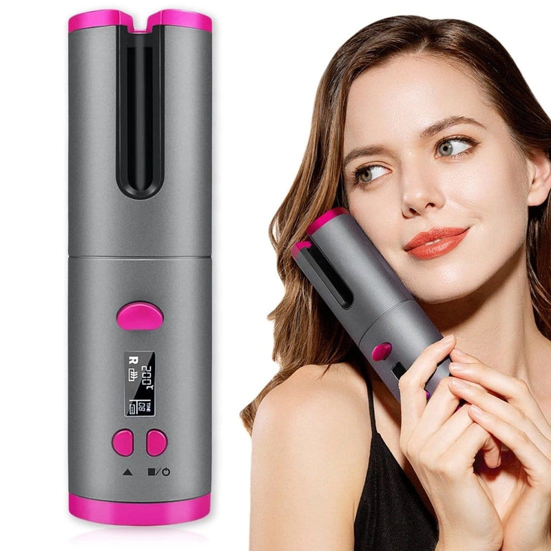 Pink USB Multifunctional Automatic Wireless Curling Iron