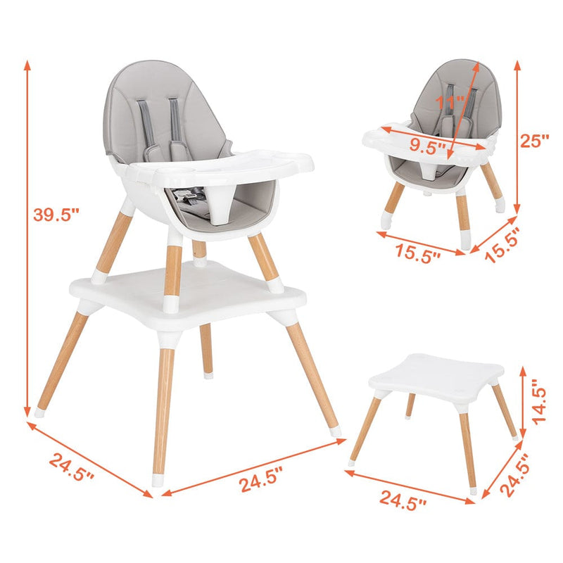 Children's High Dining Chair Detachable