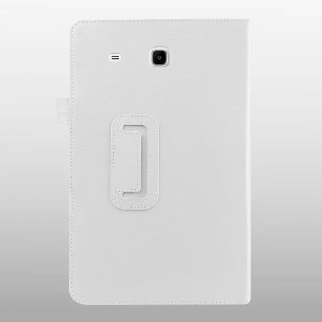 White Samsung T560 flat leather case