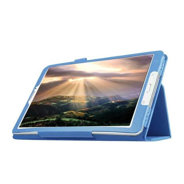 Sky Blue Samsung T560 flat leather case