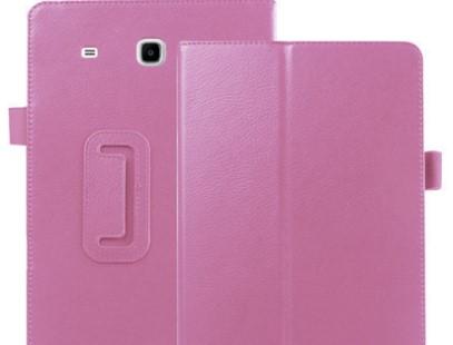 Pink Samsung T560 flat leather case