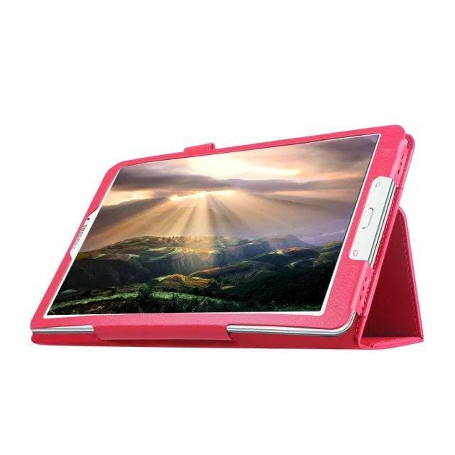 Rose Red Samsung T560 flat leather case