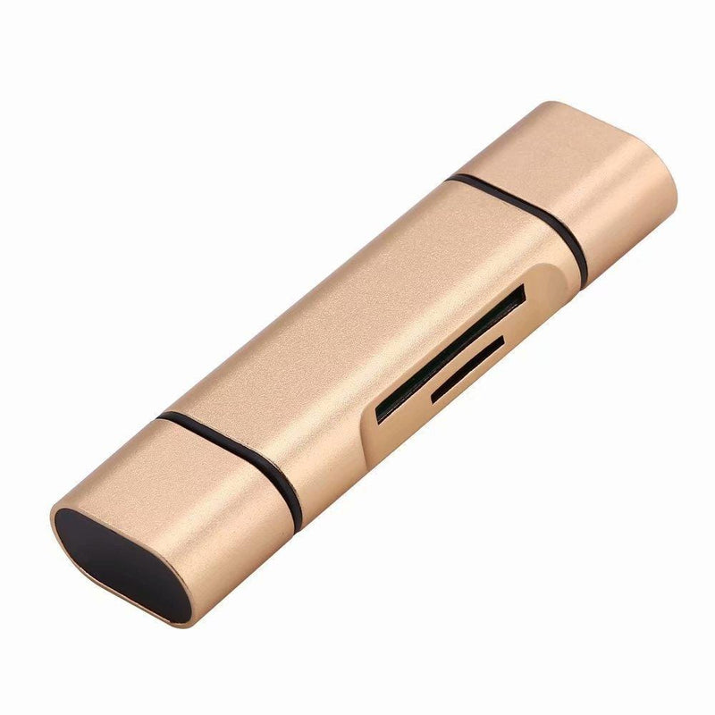Golden USB mobile phone card reader MICRO TYPE - C triad multi-function aluminum alloy support