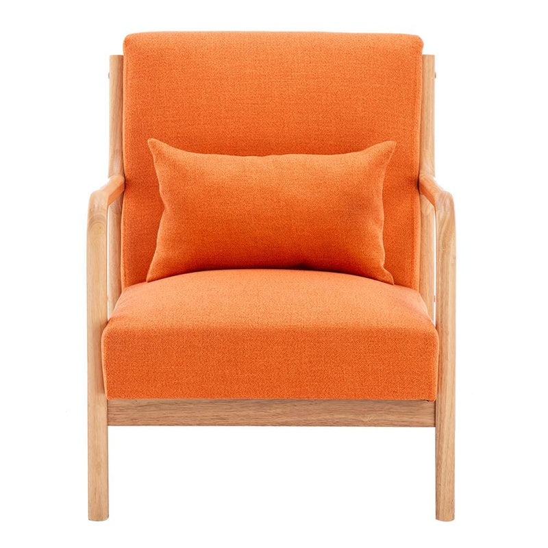 Fabric Oak Sofa Orange