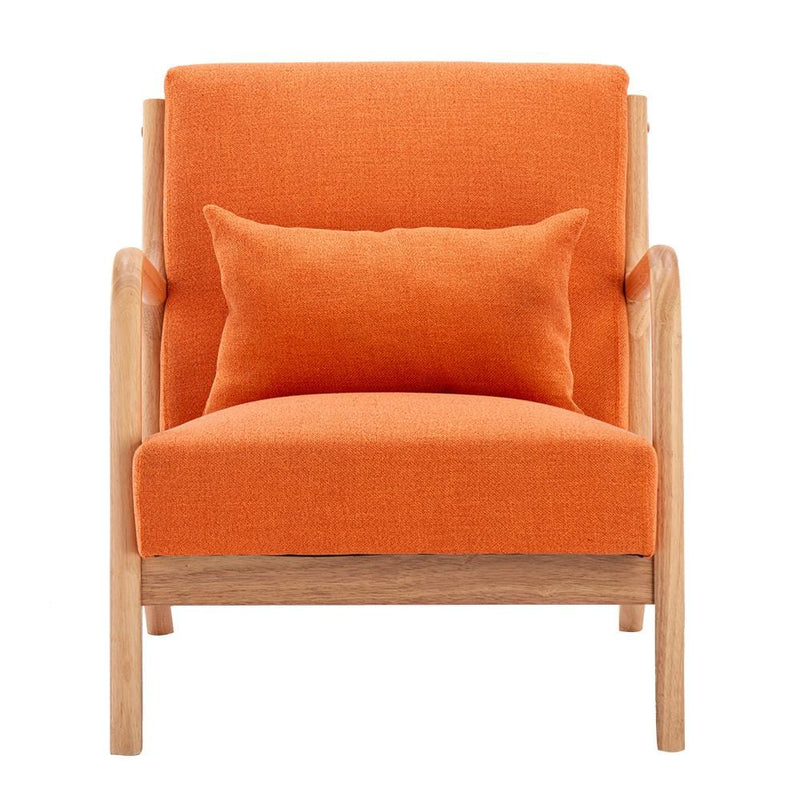 Fabric Oak Sofa Orange