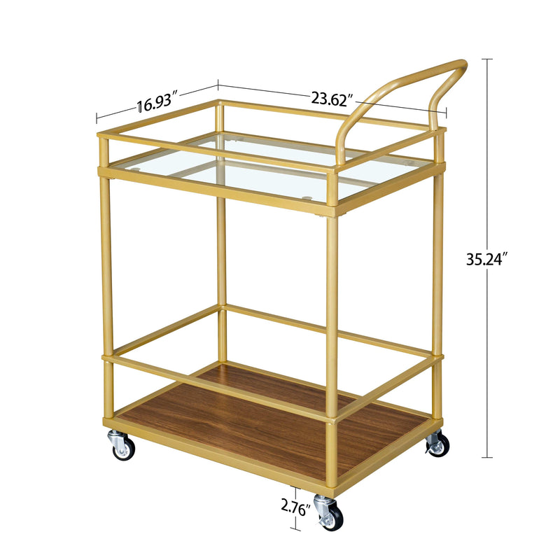 Gold Bar Cart, Home Bar Serving Cart