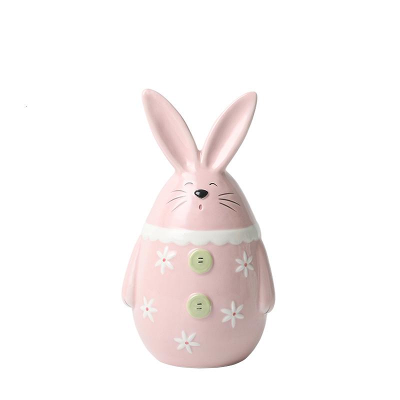 Rabbit Pink Ceramic Small Vase Decoration