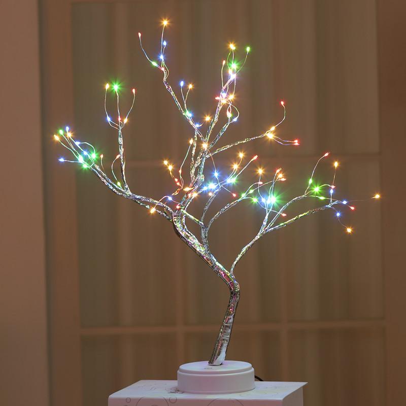 Color 108 lights LED USB Fire Tree Light Copper Wire Table Lamps Night Light
