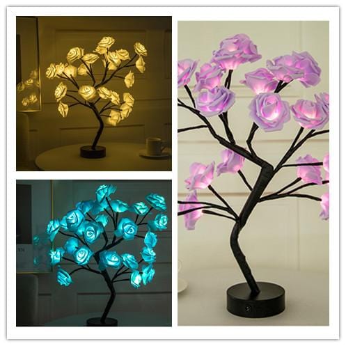 Set4 Rose Flower Tree LED Lamp