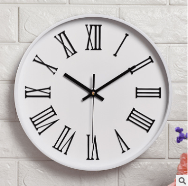 white Simple Round Wall Clock